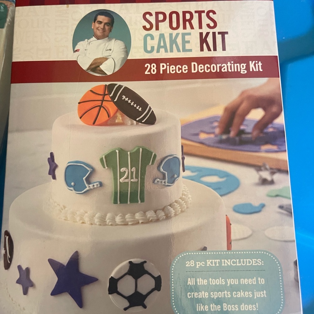 NWT! Cake Boss Sports Cake Kit - 28 Piece Decorating Kit